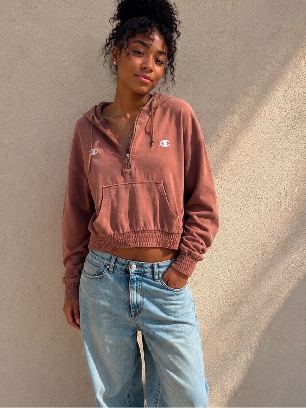 Urban Outfitters & Champion 1/4 Zip Sweatshirt SZ M Rare Streetwear